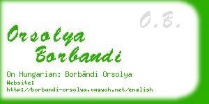 orsolya borbandi business card